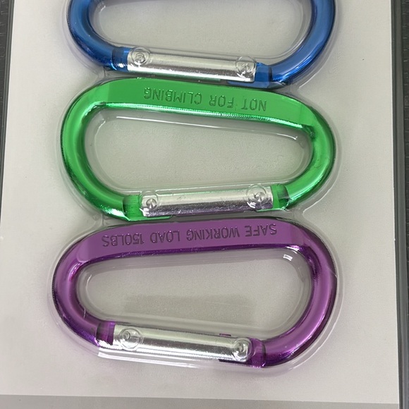 NEW 3” Blue Hawk Carabiner medium duty 150 lb working load Spring Links 5 count - Picture 2 of 6